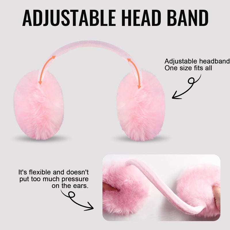 FSTEOE Winter Ear Muffs Women Warm Earmuff Girls Ear Warmers Soft Plush Outdoor Adjustable Ear Cover - Image 5